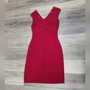 Adrianna Papell Crimson Red Sleeveless Midi Dress Size 4